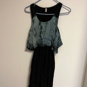Hawaiian Tie Dye Black Dress